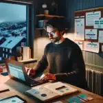 Norwegian professional studying online planning a career change with targeted courses