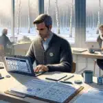 Norwegian teachers discussing continuing education options and funding in a bright classroom