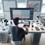 Norwegian course creator planning and recording an online course with modern tools